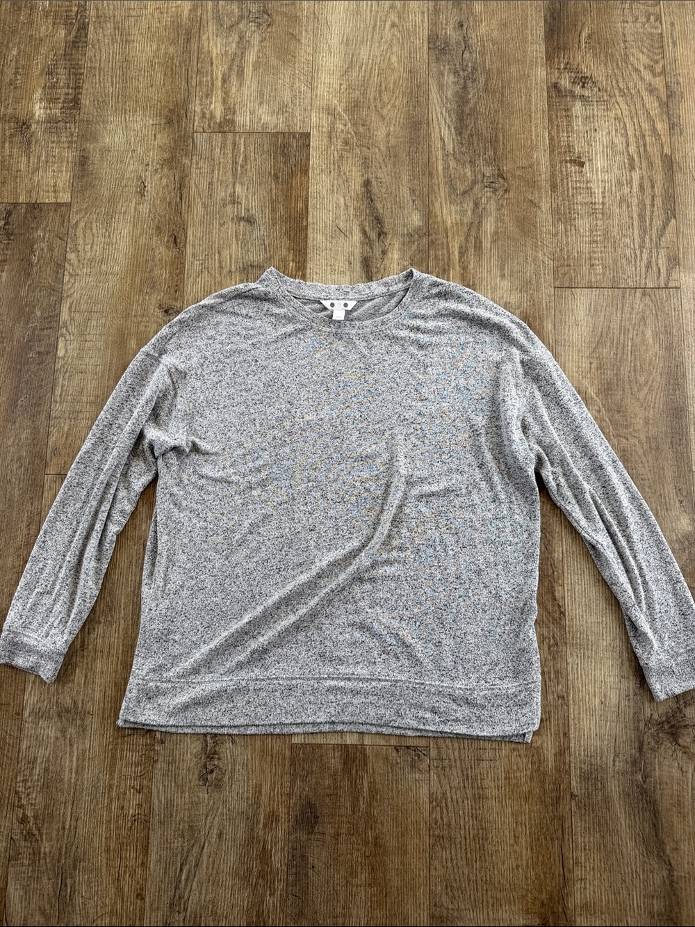 Three Dots Heather Gray Long Sleeve Tee